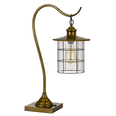 CAL LIGHTING Silverton Desk Lamp With Glass Shade (Edison Bulb Included) BO-2668DK-BAB